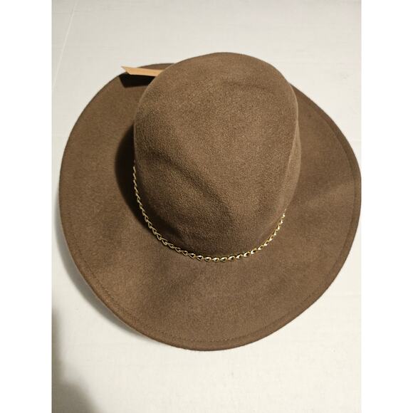 NWT Steve Madden Olive Green Hat With Gold Chain Accent - Picture 2 of 5